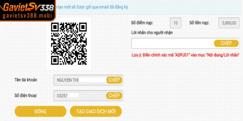 Khởi tạo lệnh giao dịch và điền thông tin đầy đủ trên thanh công cụ 